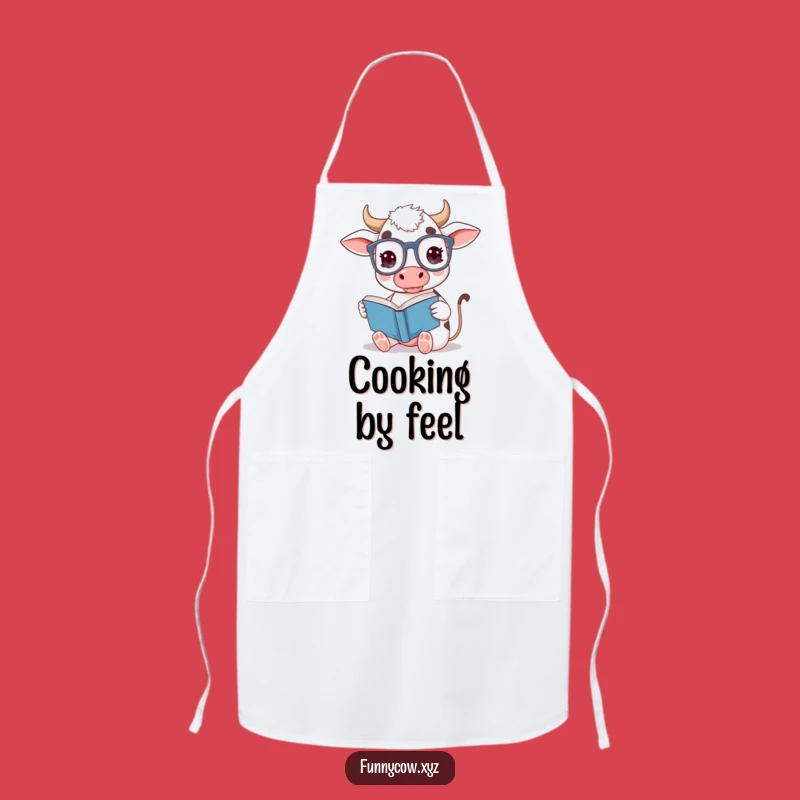Funny Bookworm Cow Apron: Kitchen Study Gear, Adorable Funny Gift