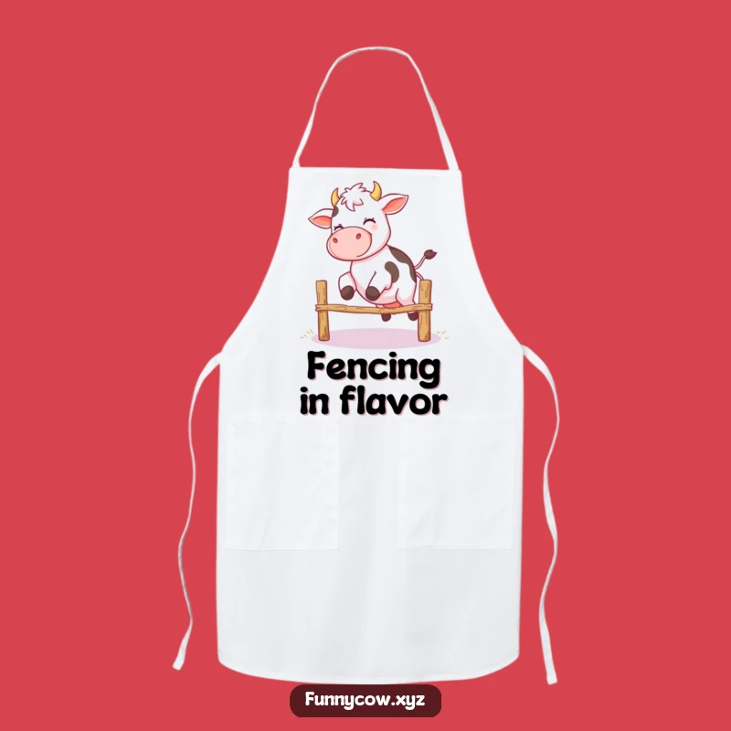 Funny Giggling Cow Fence Jump Apron - Cook with Giggles!