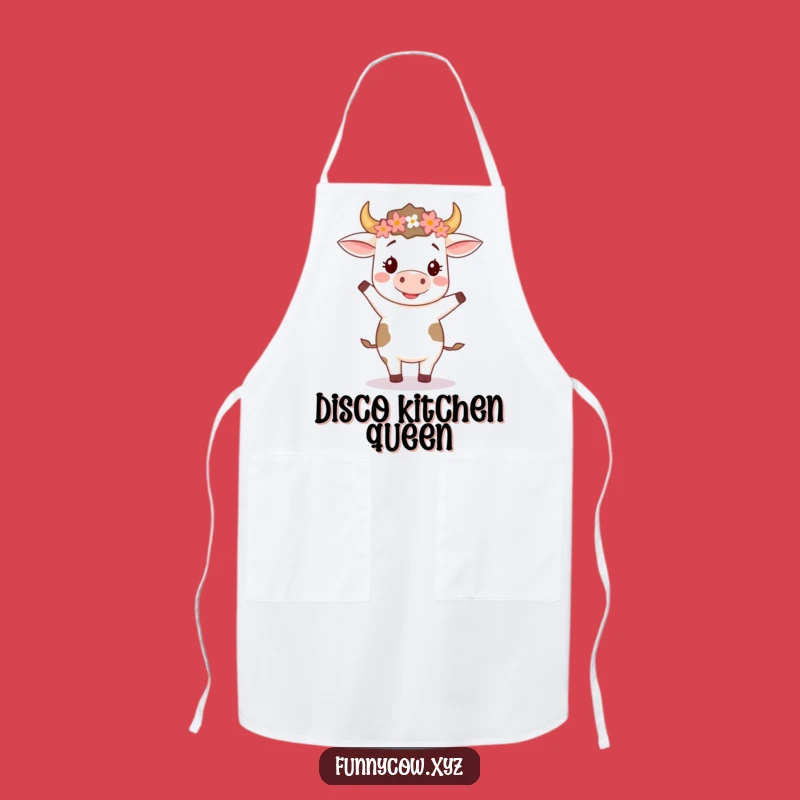 Funny Dancing Cow Flower Crown Apron - Cook with a Rhythm!