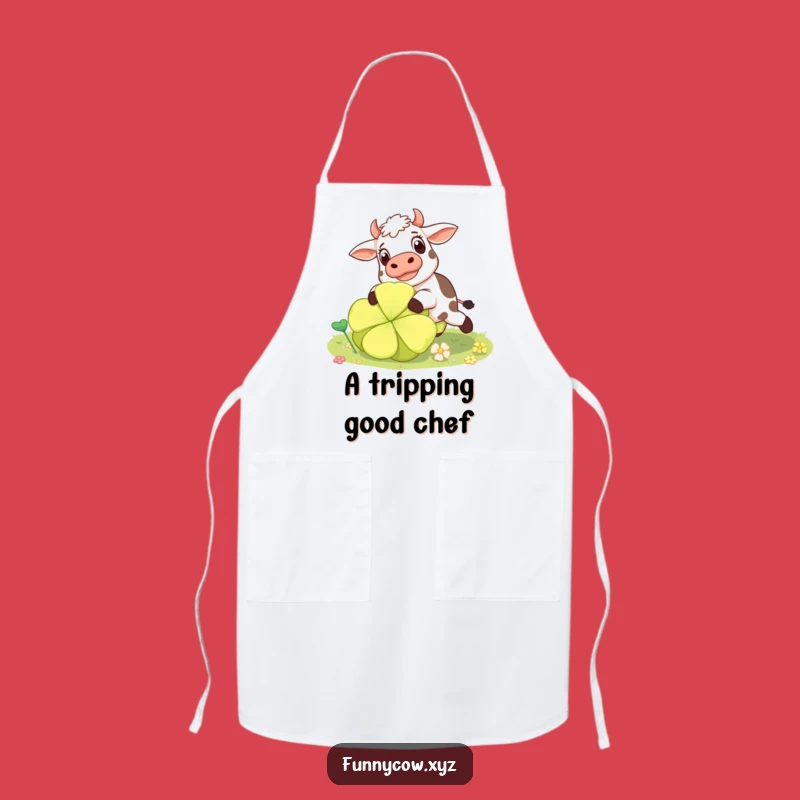 Funny Surprised Cow Apron: Kitchen Chaos Protector, Adorable Funny Gift