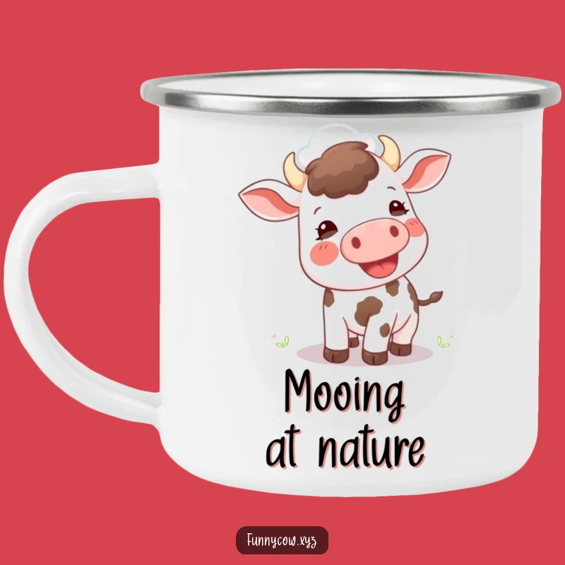 Funny Mooing Cow Cloud Camping Mug: Outdoor Ambition