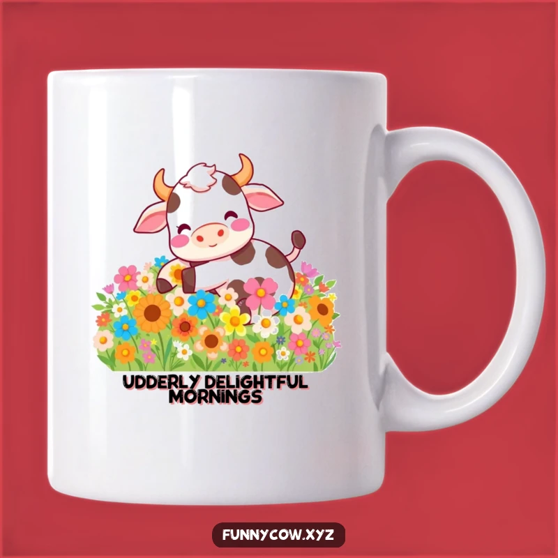 Funny Cow Flower Rolling Mug - A Hilarious Gift for Farm Animal Lovers