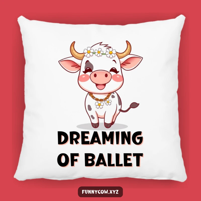Funny Cow Daisy Chain Pillow: Cozy & Hilarious Comfort Decor