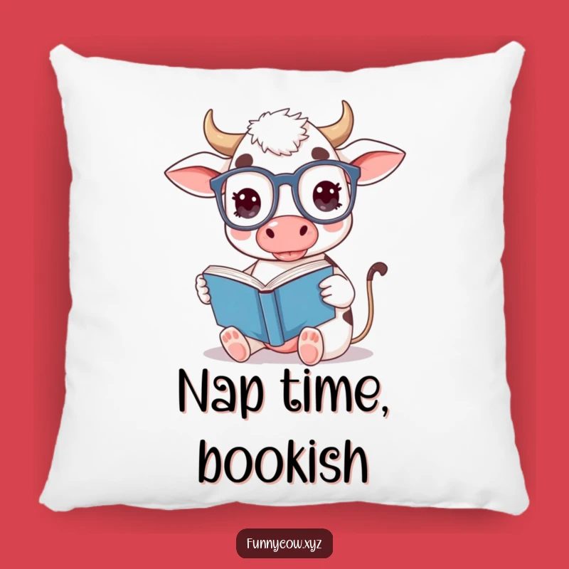 Funny Bookworm Cow Pillow: Cozy Reading Buddy, Perfect Funny Gift