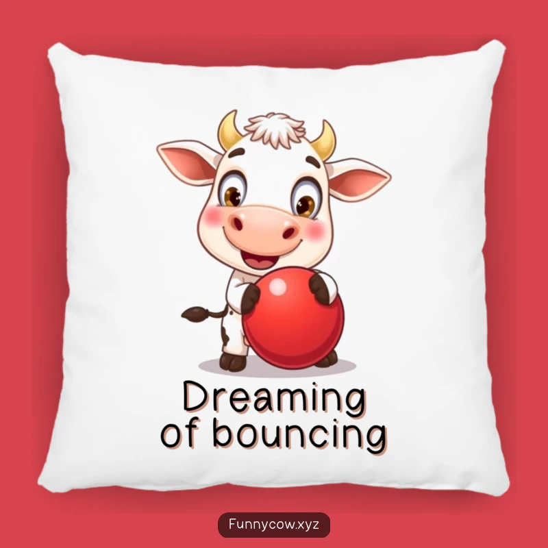 Funny Cow Bouncing Ball Pillow - Comfy and Hilarious Playful Decor