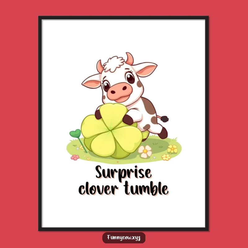 Funny Surprised Cow Digital Art: Instant Comedic Decor, Perfect Funny Gift