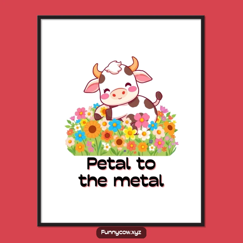 Funny Cow Flower Roll Digital Art - Instant Hilarious Decor for Your Space