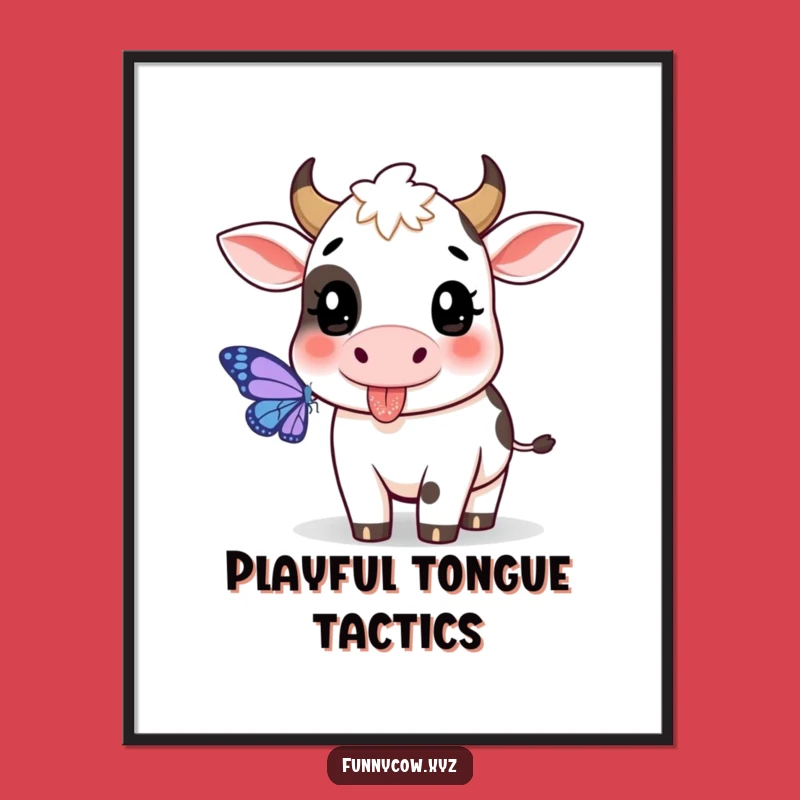 Funny Playful Cow Digital Art: Instant Whimsical Decor, Perfect Funny Gift
