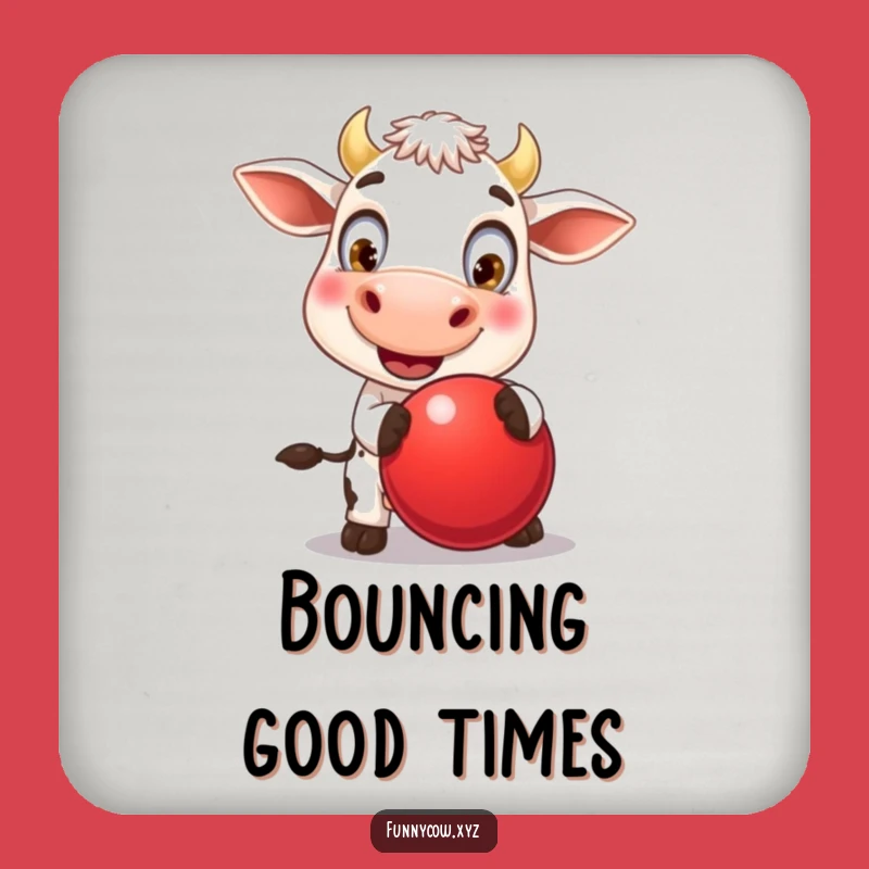 Funny Cow Bouncing Ball Coaster - Protect Surfaces with Humor!