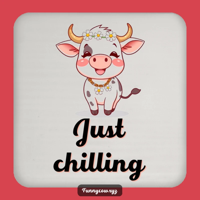 Funny Cow Daisy Chain Coasters: Protect Surfaces with Humor
