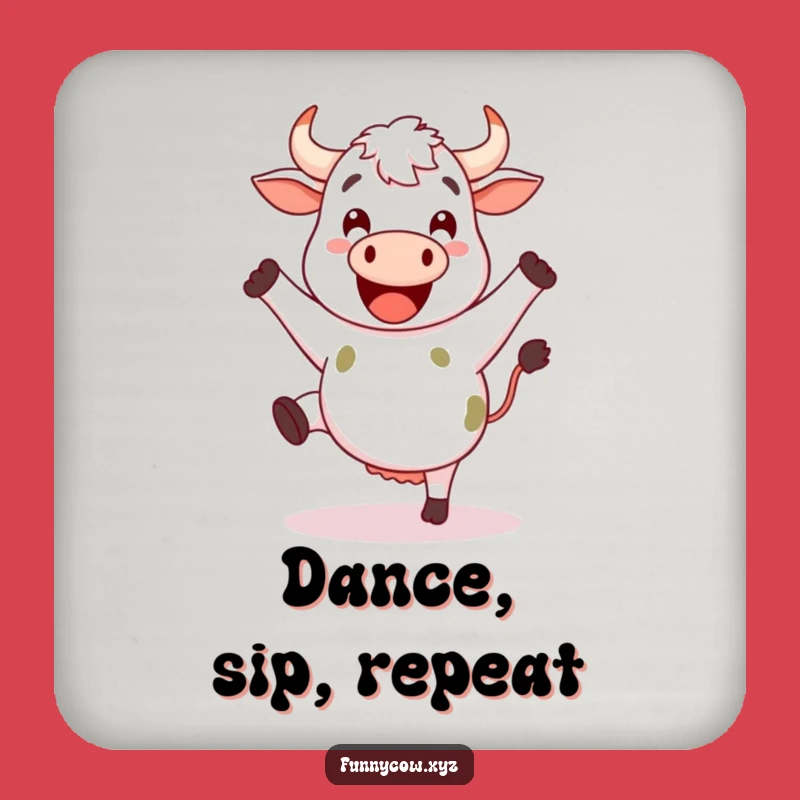 Funny Dancing Cow Coaster: Protect Surfaces with Rhythm, Great Funny Gift