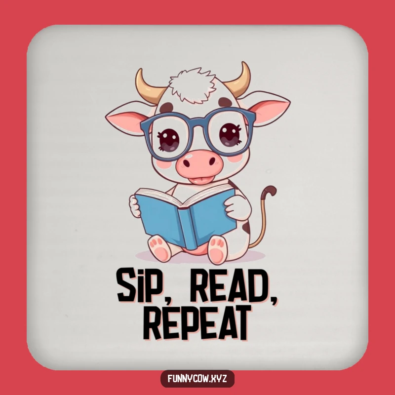 Funny Bookworm Cow Coaster: Protect Surfaces with Wit, Great Funny Gift