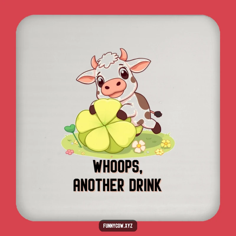 Funny Surprised Cow Coaster: Table Protection with Humor, Great Funny Gift