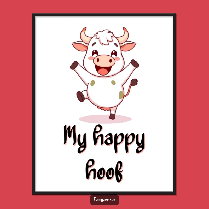 Funny Dancing Cow Poster: Lively Dance Art, Great Funny Gift