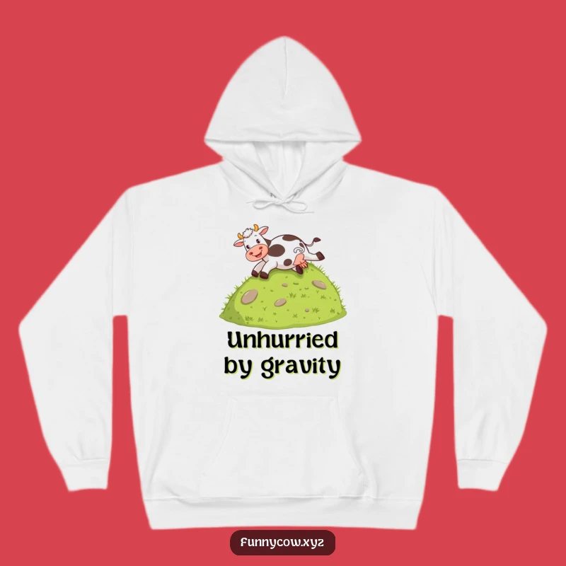 Goofy Cow Slide Funny Hoodie - Cozy Farm Animal Comfort Gift