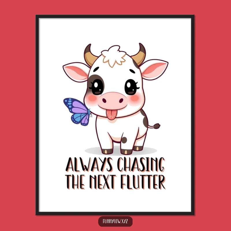 Free Printable Cow Wall Art: Playful Tongue-Out Bovine Downloadable Art