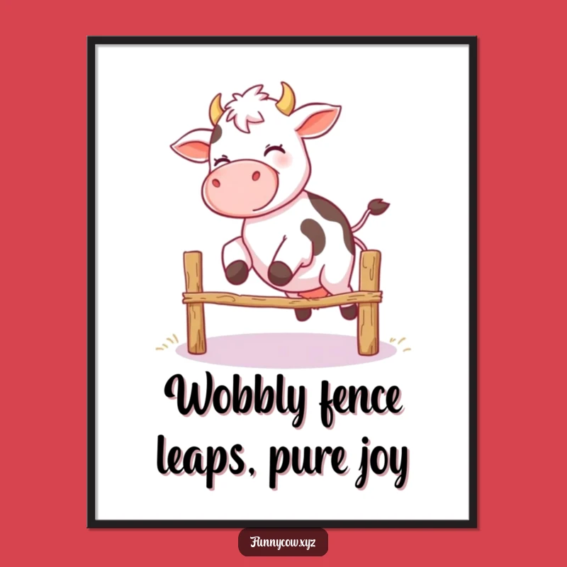 Free Printable Wall Art: Giggling Cow Jump, Downloadable & Quirky!