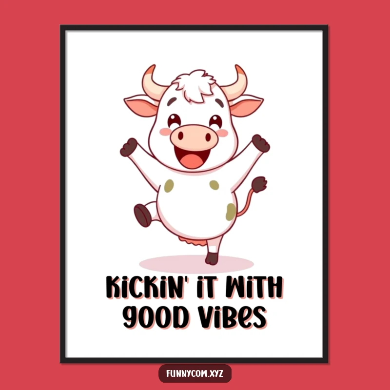 Free Printable Cow Wall Art: Happy Dancing Bovine Downloadable Art