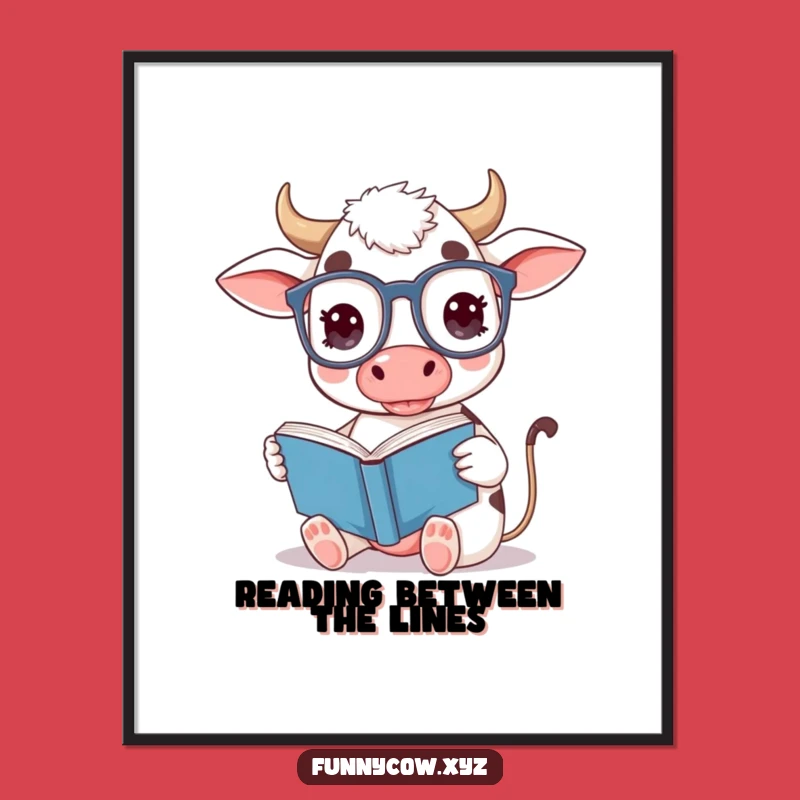Free Printable Cow Wall Art: Quirky Bookish Bovine Downloadable Art