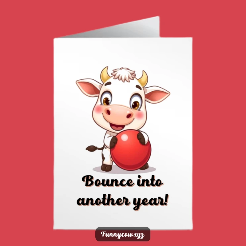 Free Printable Birthday Card: Funny Bouncing Cow Design, Downloadable & Fun!