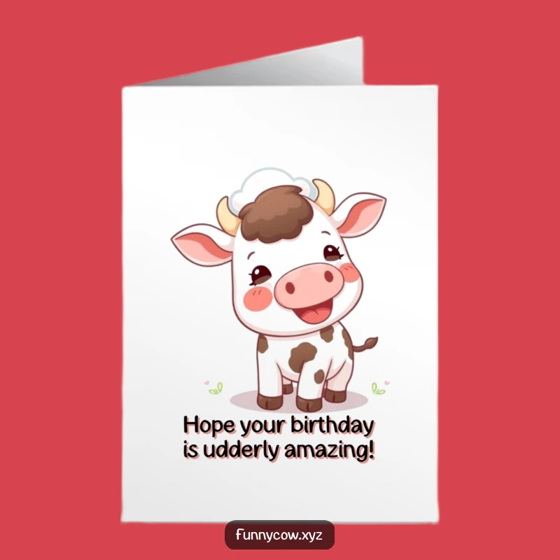 Free Printable Birthday Card: Funny Mooing Cow Cloud, Hilarious Downloadable Gift Idea