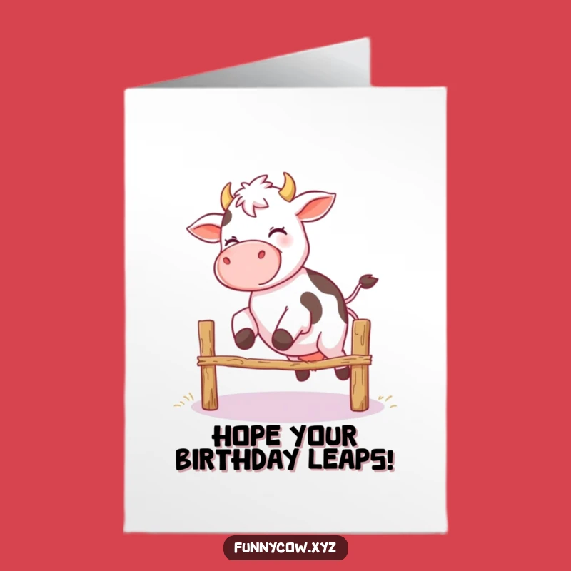 Free Printable Birthday Card: Giggling Cow Jumping, Downloadable & Hilarious!