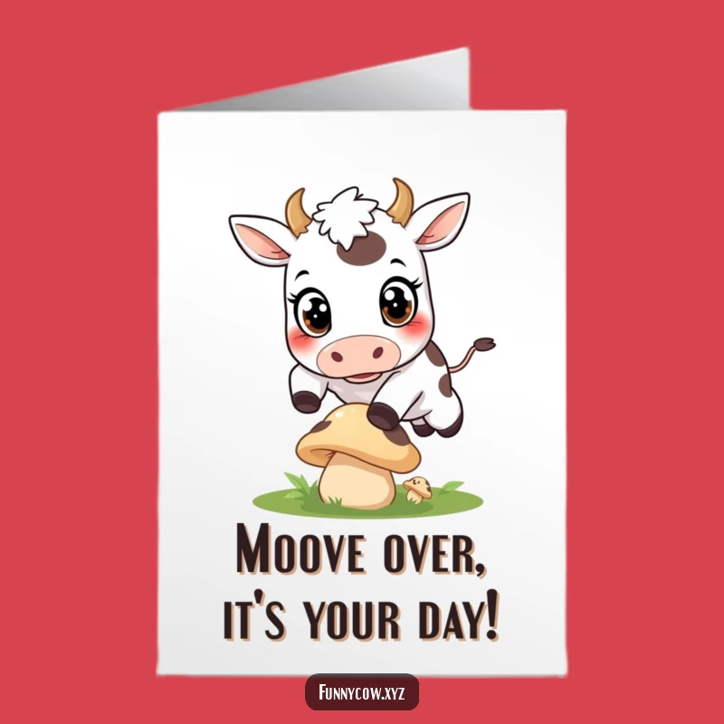 Free Printable Birthday Card: Leaping Cow Funny Downloadable Gift