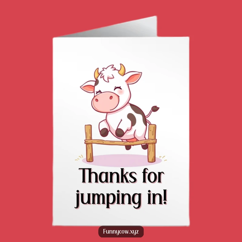 Free Printable Thank You Card: Giggling Cow Jump, Downloadable & Fun!