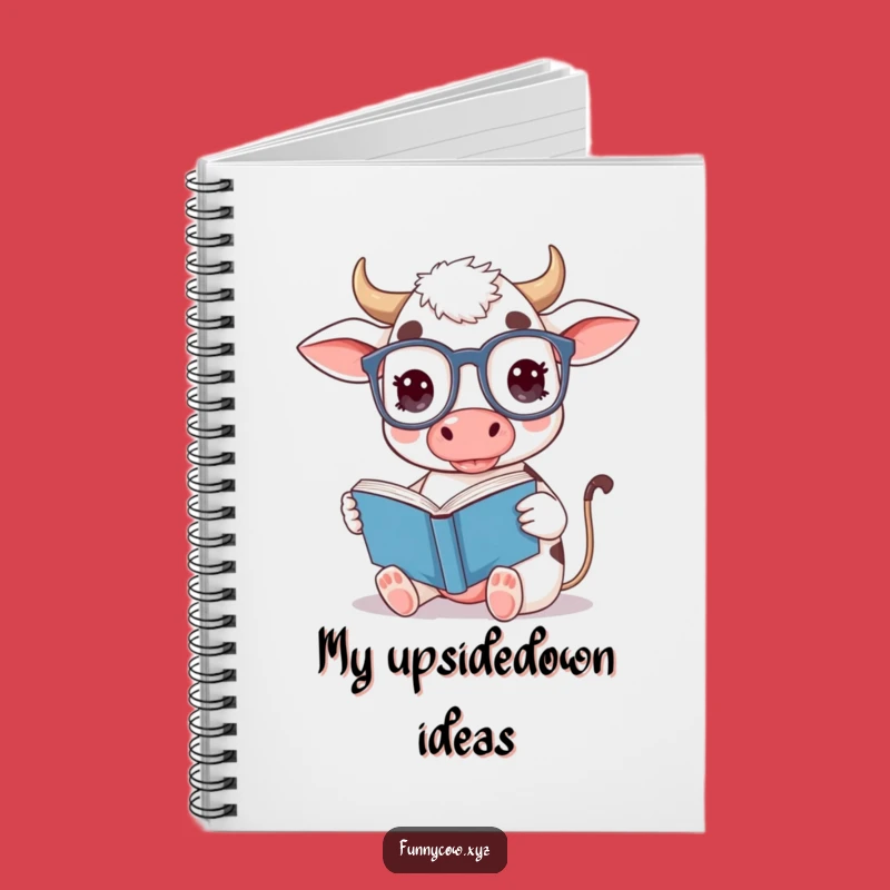 Funny Bookworm Cow Notebook: Jot Down Smart Ideas, Ideal Funny Gift
