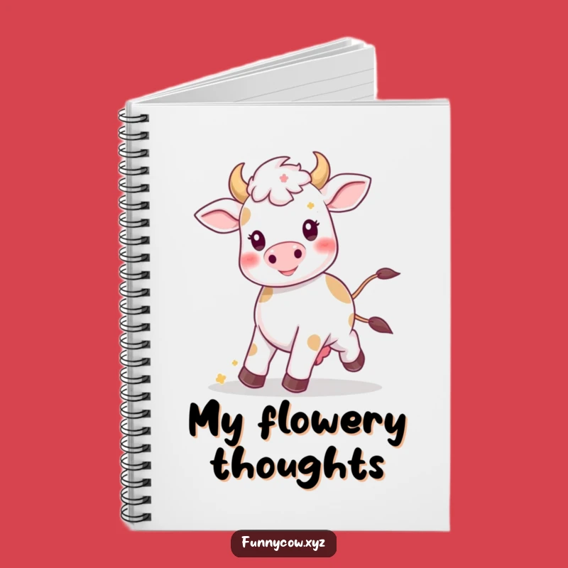 Funny Kawaii Cow Prancing Notebook: Write Happy Thoughts, Ideal Funny Gift