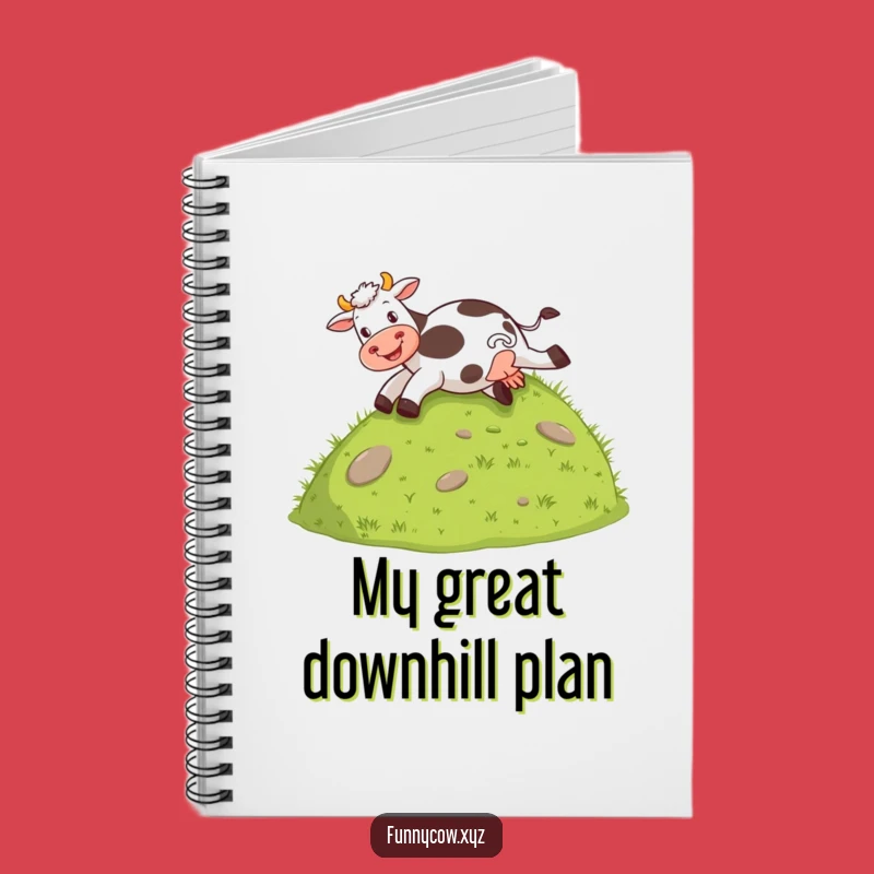 Joyful Cow Slide Funny Notebook - Farm Animal Journal Gift