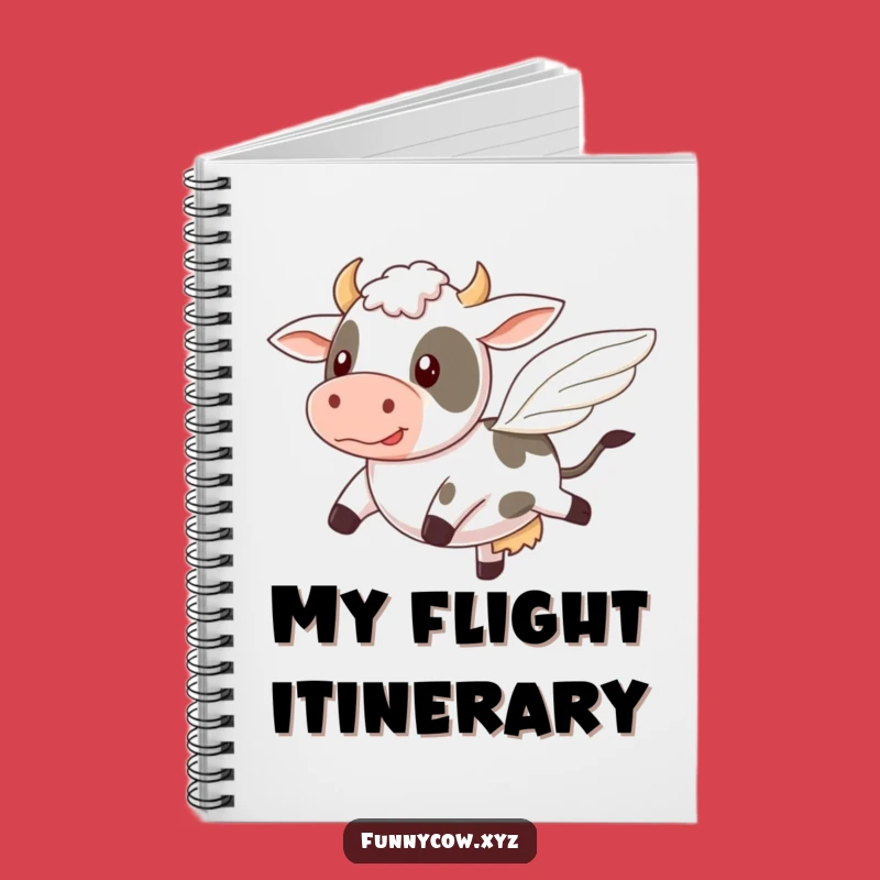 Wobbly Wings Cow Funny Notebook - Comical Flight Journal Gift