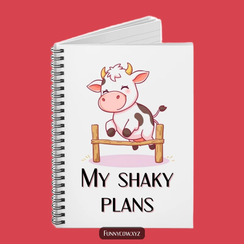 Funny Giggling Cow Fence Jump Notebook - Jot Down Your Attempts!