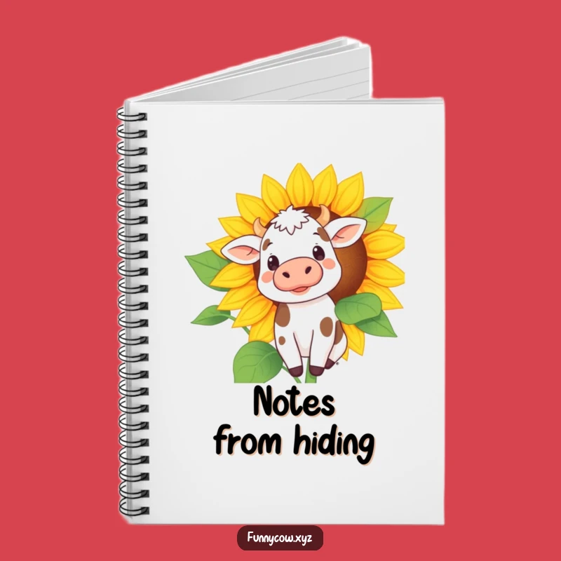 Funny Curious Cow Sunflower Notebook - Jot Down Secrets and Ideas