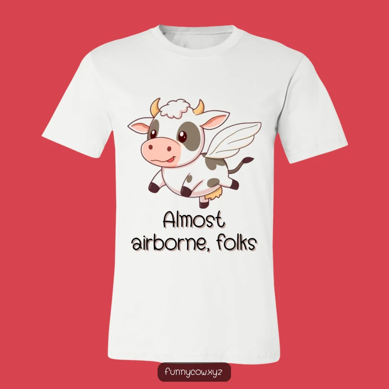 Wobbly Wings Cow Funny T-Shirt - Comical Flight Art Gift