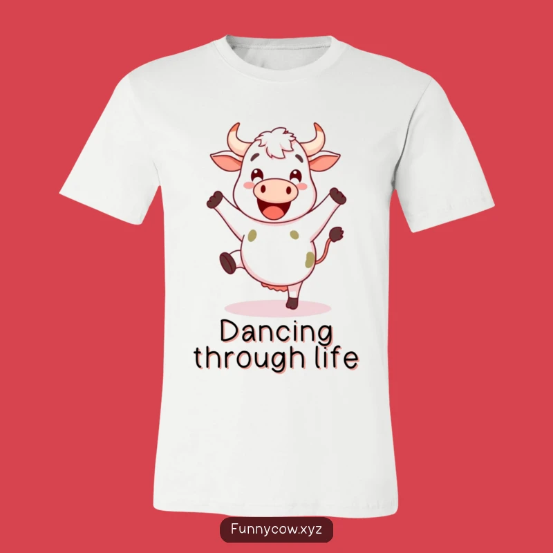 Funny Dancing Cow T-Shirt: Happy Kicking Style, Ideal Funny Gift