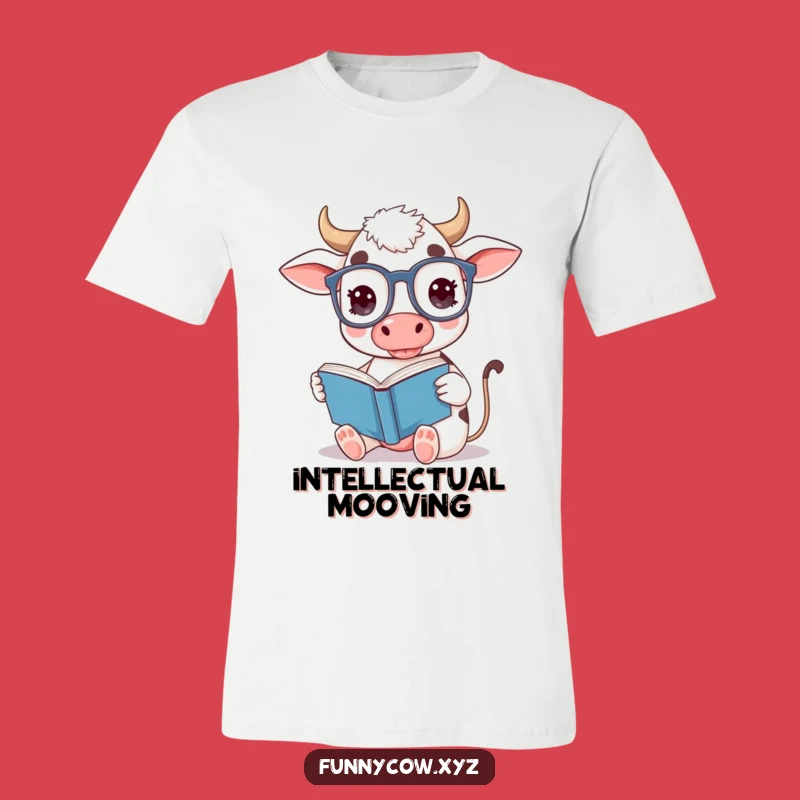 Funny Bookworm Cow T-Shirt: Silly Reading Style, Ideal Funny Gift
