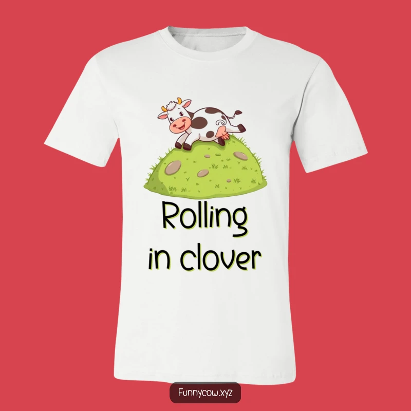 Joyful Cow Slide Funny T-Shirt - Hilarious Farm Scene Gift