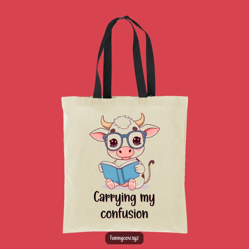 Funny Bookworm Cow Tote Bag: Carry Your Laughs, Perfect Funny Gift