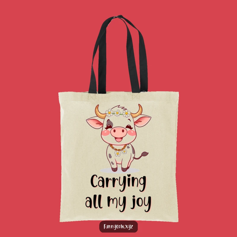 Funny Cow Daisy Chain Tote Bag: Carry Your Laughs with Style
