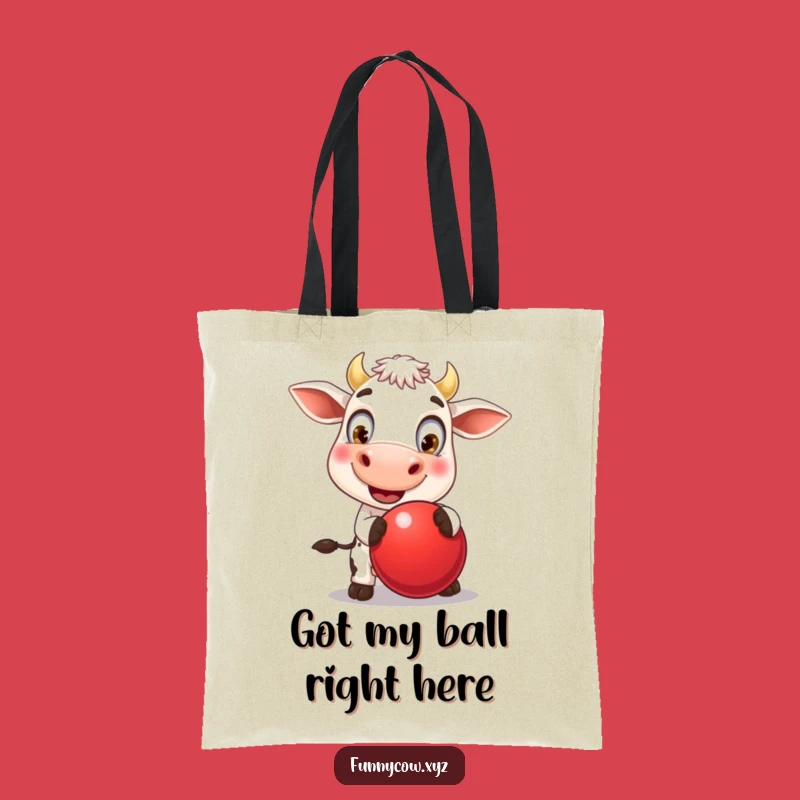 Funny Cow Bouncing Ball Tote Bag - Carry Your Humor in Style!